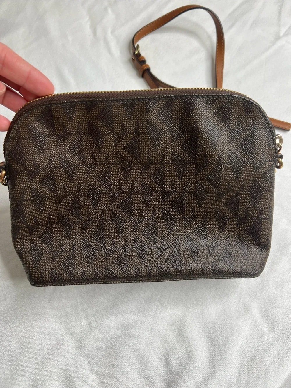 Michael Kors Cindy Signature Logo Dome Crossbody Bag